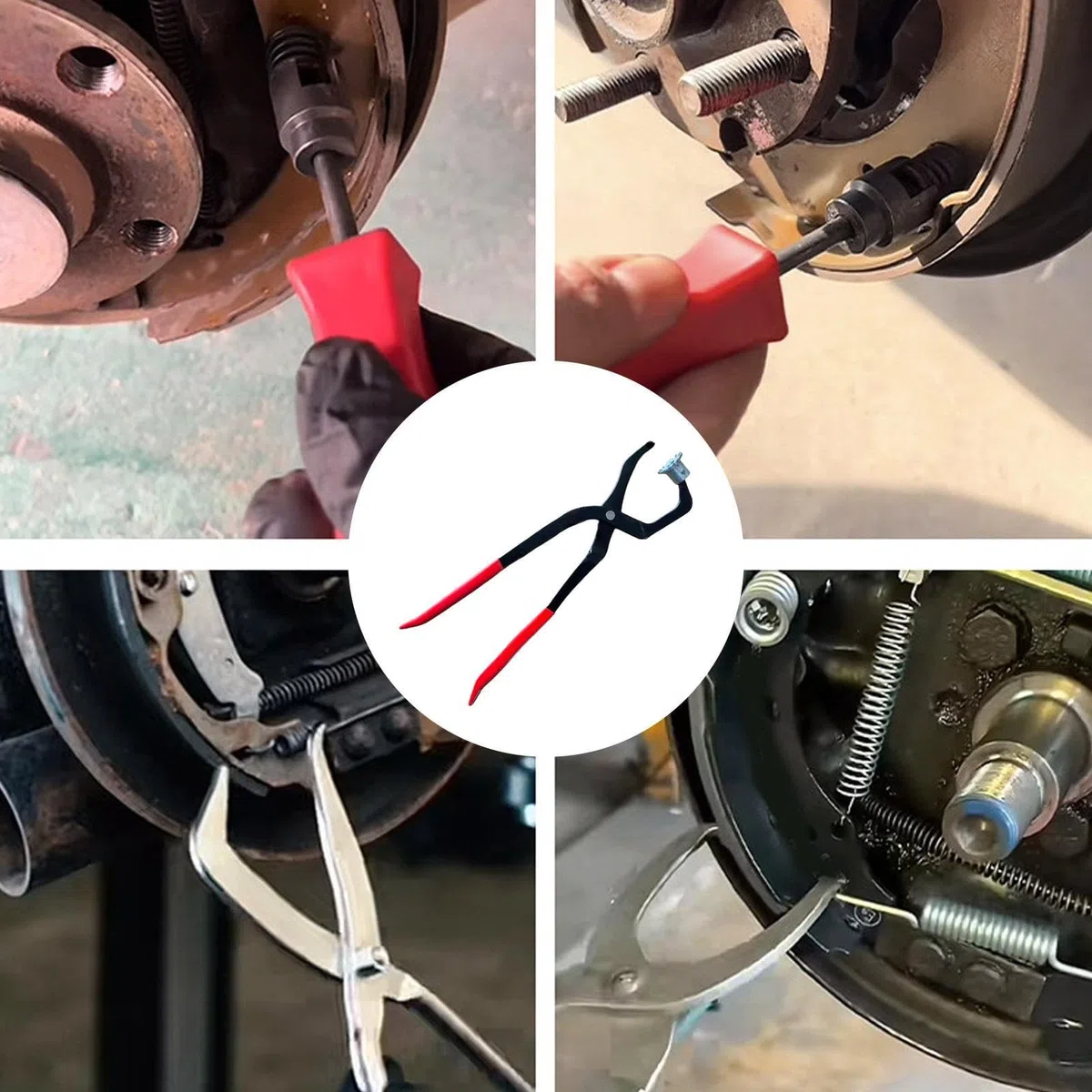 Alicates para Muelles de Freno de Tambor - Robusto y Resistente a la Corrosión y Precisión,Alicates de Resortes de Retorno de Zapatas de Freno | para Montar y Desmontar en Taller Coches