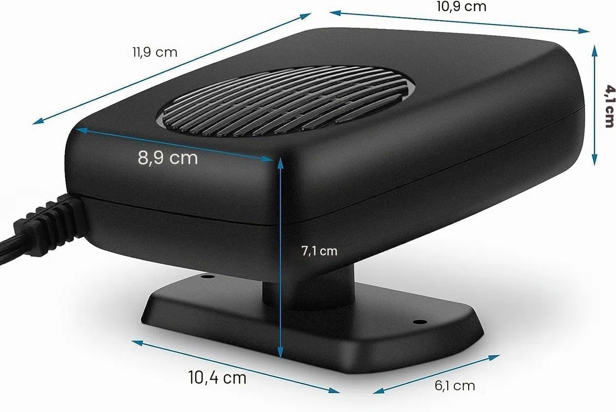 Showvigor Calefactor Aire 12V y Mini Calefactor Portátil, Ventilador Calefactor 2 en 1 para Desempañado Rápido y Calefacción/Enfriamiento en el Coche