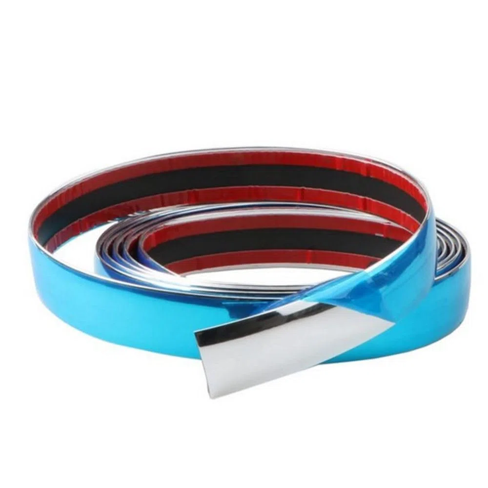 Moldura decorativa cromada autoadhesiva, con lámina protectora, universal, borde cromado, impermeable, accesorio para coche, coche, ventana, decoración exterior, plata, 20 mm x 3 m
