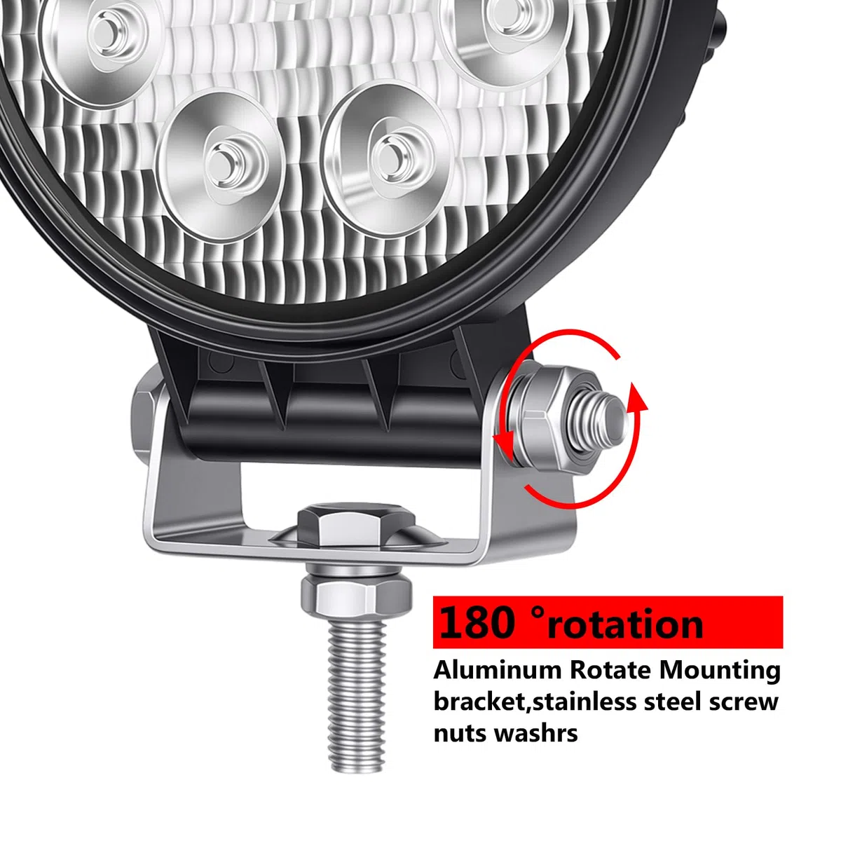RIGIDON 2 Pcs Redondo Focos Led Tractor, 4 pulgadas 27W faros trabajo Spotlights Luz de Niebla 12V 24V 6000K IP67 impermeable para 4x4 Off Road Coche Camión Moto ATV UTV SUV 4WD Barco