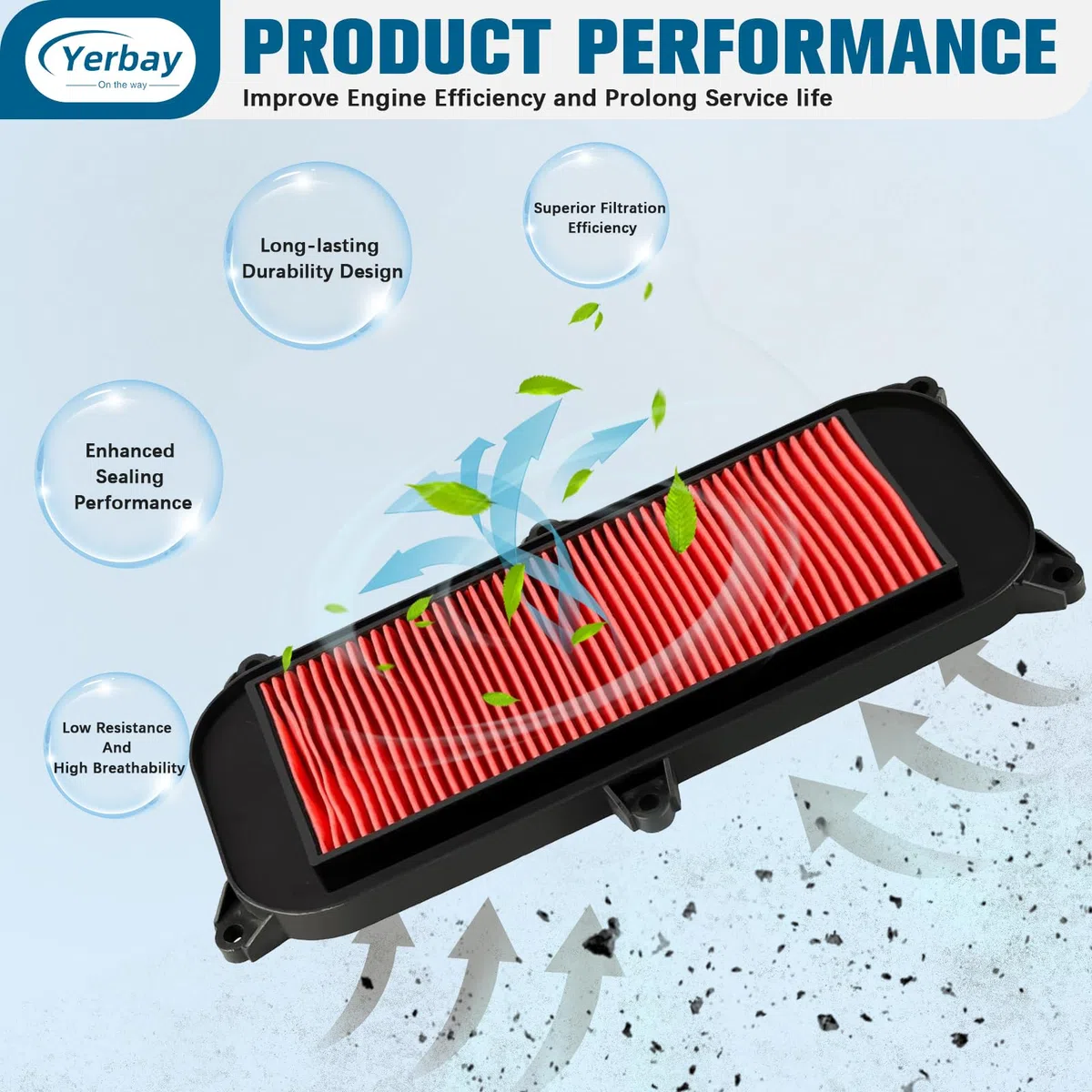 Filtro de aire para Kymco 125 Dink i.e. 2006-2015/125 Grand Dink 2001-2011/150 Grand Dink 2001-2011/250 Xciting 2005-2008/300 Xciting RI 2008-2015
