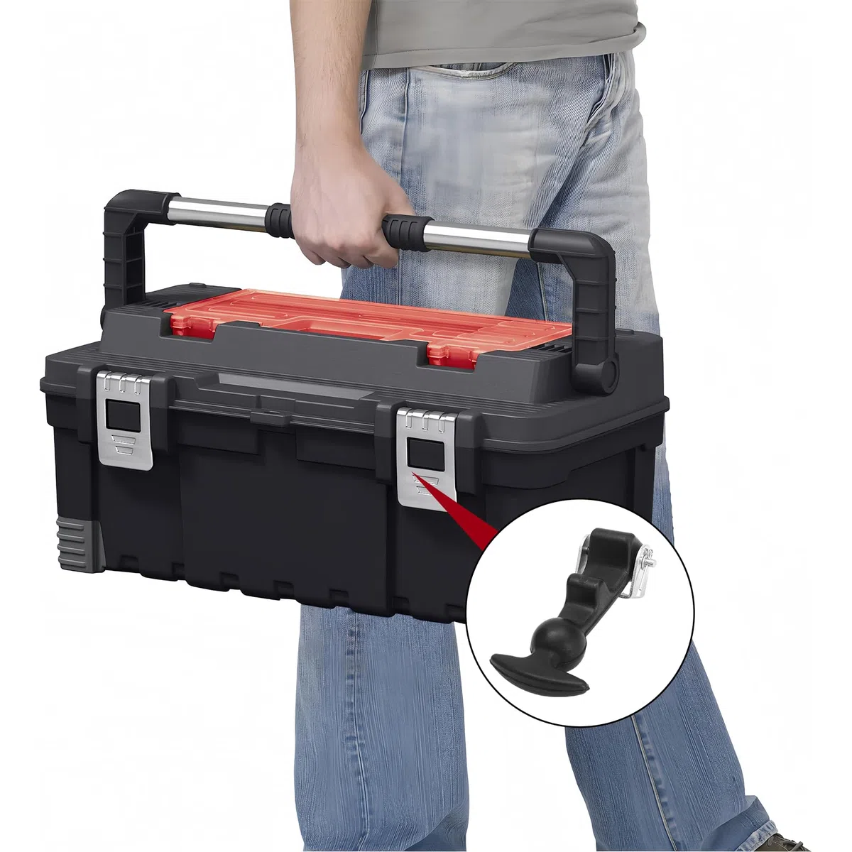Pack de 4 soportes elásticos para capó de goma, cierre de campana de metal, mango en T, cierre elástico para absorción de impactos, acero inoxidable, adecuado para cajas de herramientas, carros