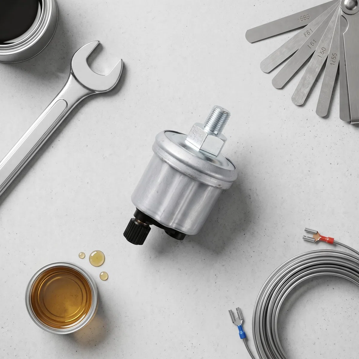 Sensor de Presión de Aceite, Sensor de Presión de Aceite de Motor de Cabezal único Compatible con Modelos VDO, Sensor de Aceite de Engranajes 1/8-27NPTF