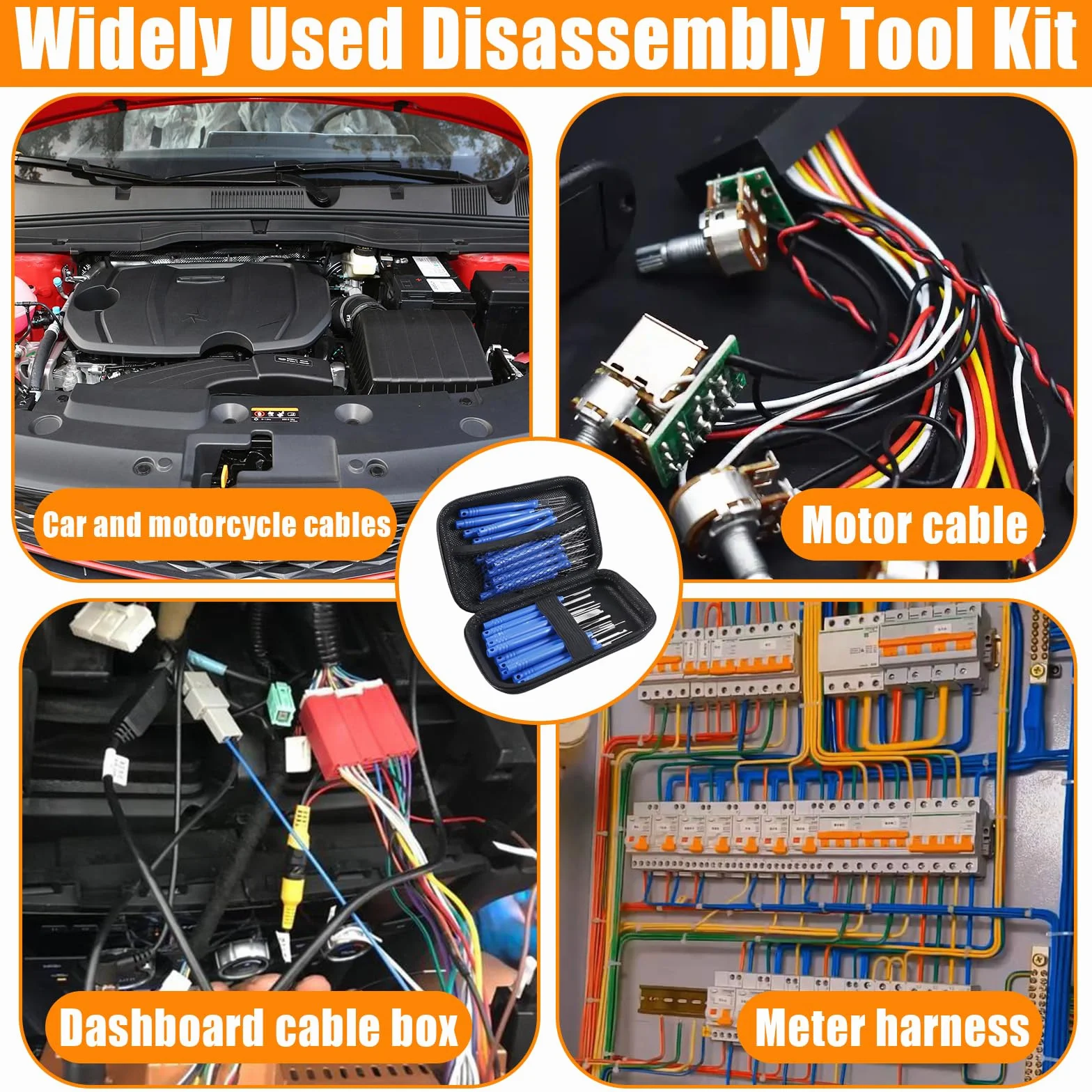 30 Piezas Kit Herramientas Eliminacion Terminales con Caja Protectora, Set Herramienta Extracción Pines Cable Coche, Juego Desmontaje Desbloqueo Automóviles para Mayoría Terminales Conector (Azul)
