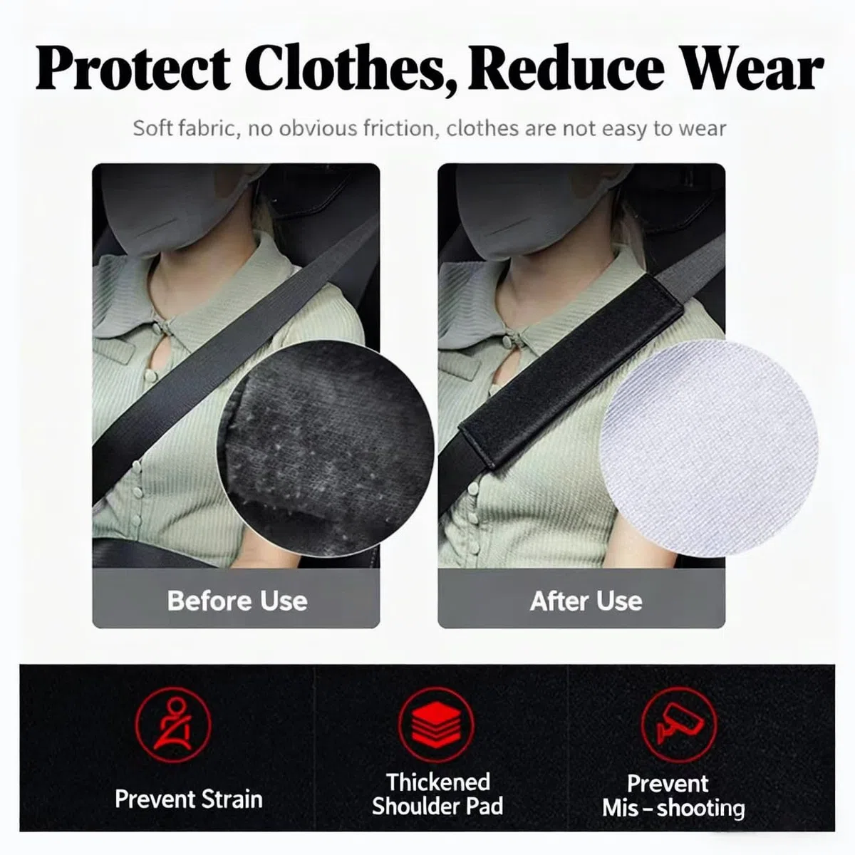 2 Piezas De Almohadillas Para Cinturón De Seguridad De Coche Para Honda HR-V HRV HR V Fundas De Fibra De Carbono Almohadillas De Hombro Accesorios Interiores Suaves Y Cómodos (Rojo)