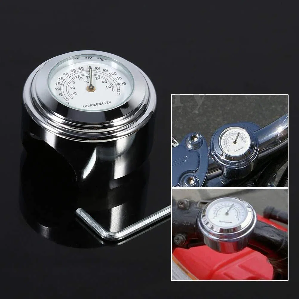 Termómetro Akozon 7/8 pulgadas 1 pulgada Soporte para manillar de motocicleta Indicador de temperatura temp resistente al agua