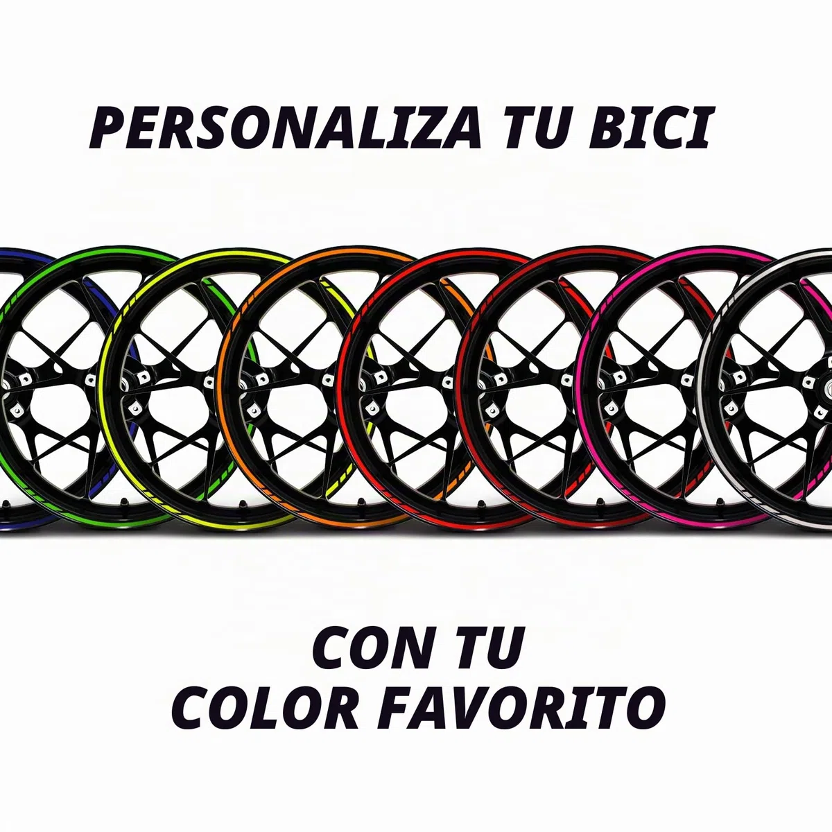 Finest Folia Pegatina del borde de la llanta 16 partes adecuado para 16“ 17” 18” 19” para el coche y la motocicleta
