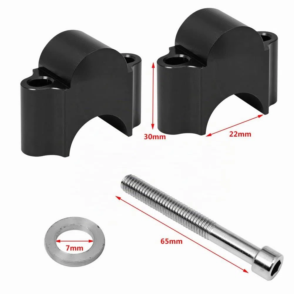 Kit de larguero de manubrio CNC ANCLLO 22 mm para motocicleta, compatible con ATV, moto de cross, todoterreno