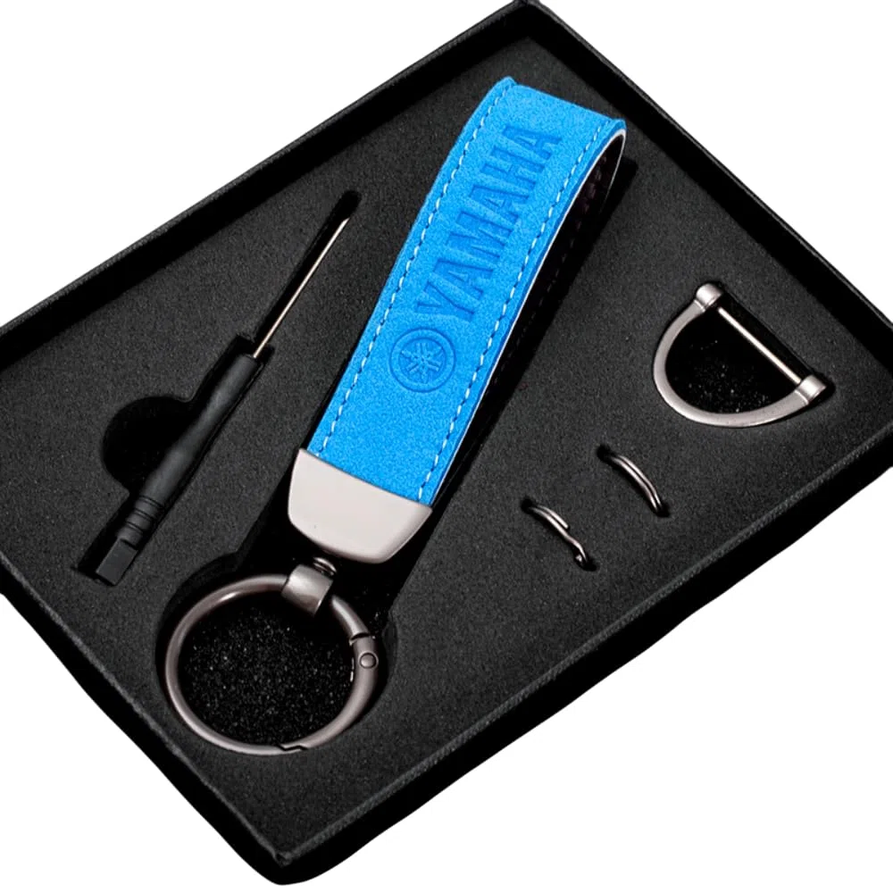 Llavero de Motocicleta Ante para Yamaha Moto Llaveros Resistente Duradero Regalos de Moto Accesorios,Blue-A