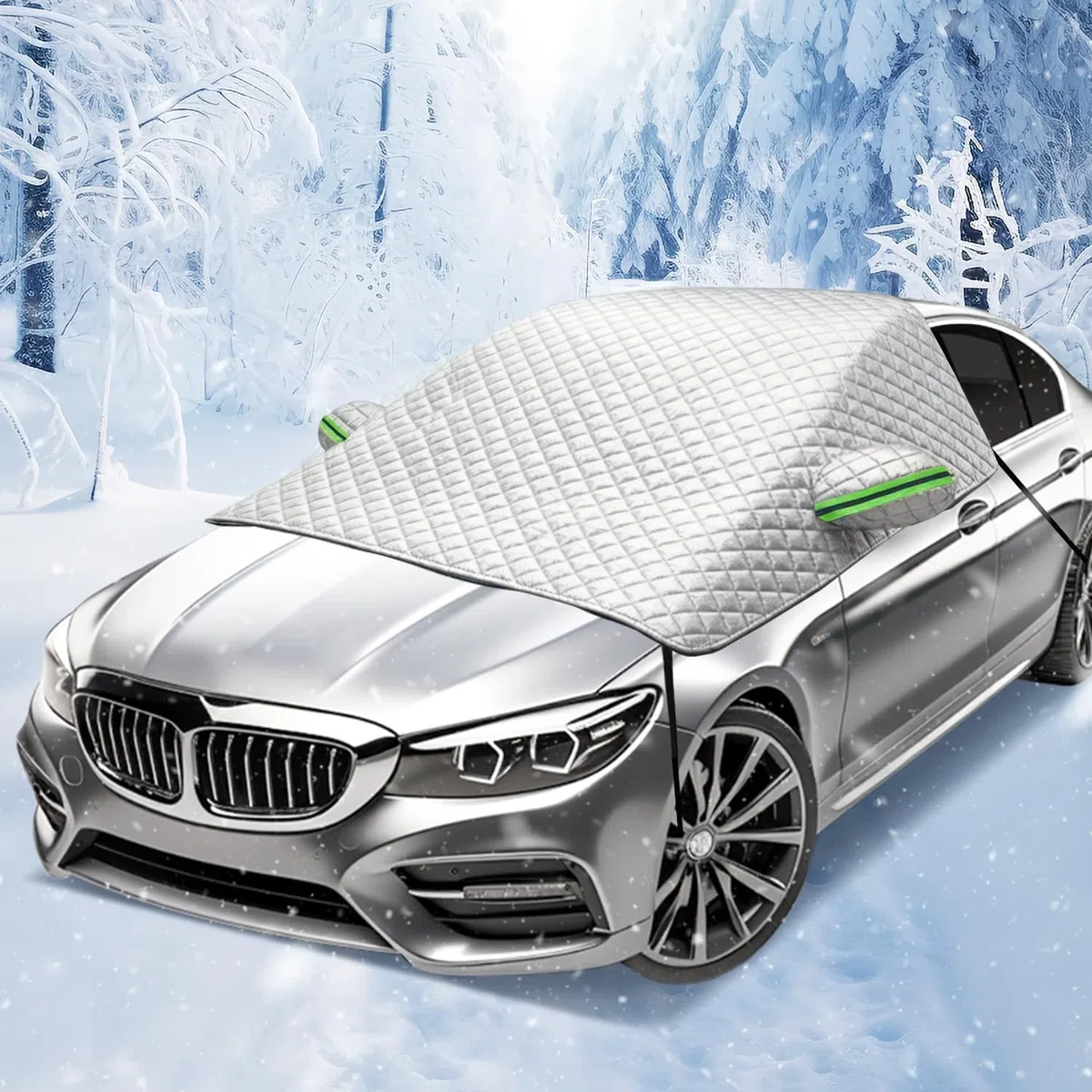 Protector de Parabrisas, Cubierta de Nieve del Parabrisas, Cubierta de Parabrisas Coche Protege de Hielo, Nieve, Rayos UV, Sol y Lluvia, Funda Plegable Parabrisa Delantero Universal - 230 * 145cm