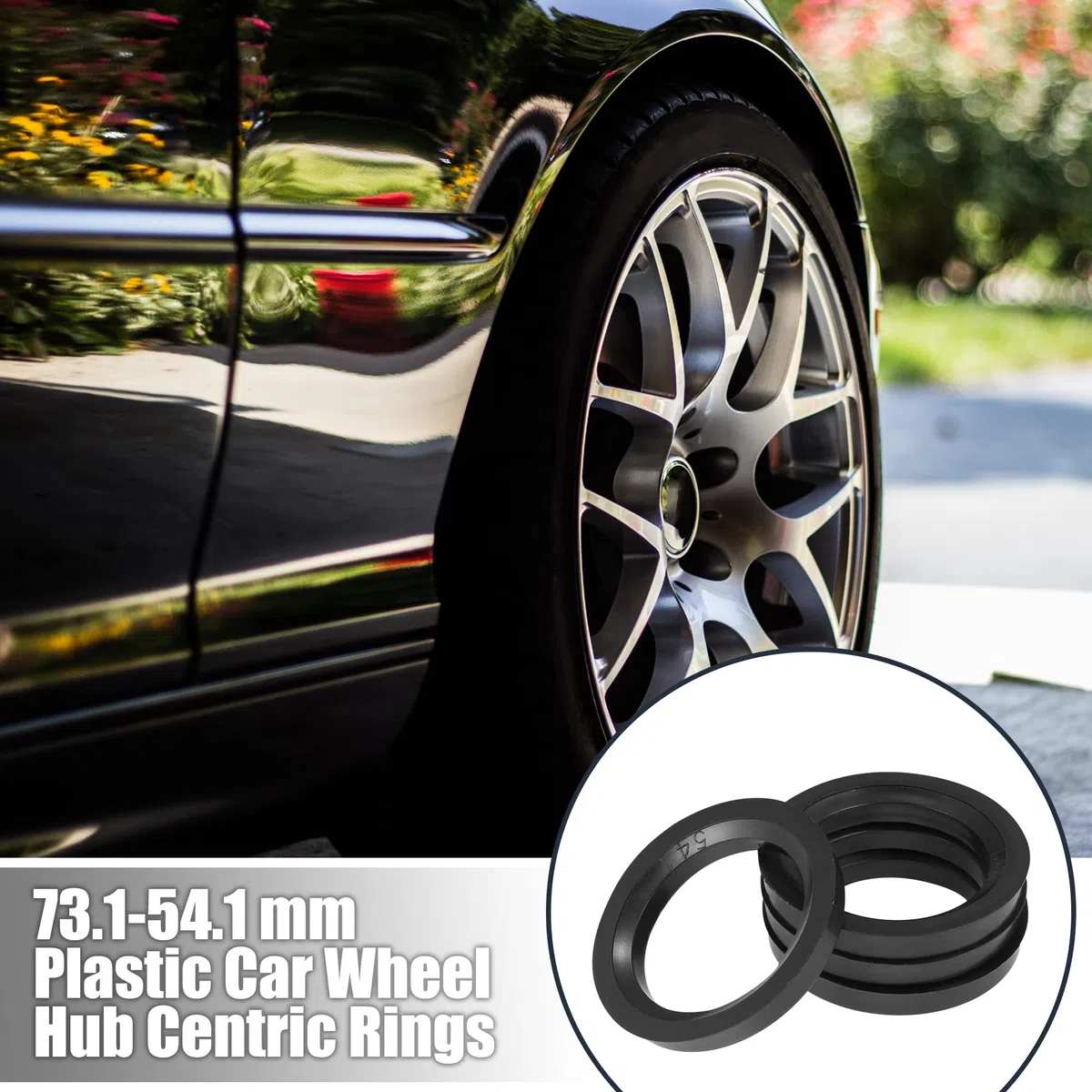 X AUTOHAUX 4 Piezas Plástico 73,1mm a 54,1mm Coche Céntrico Anillos Rueda Interior Diámetro Espaciador Anillos de Centrales