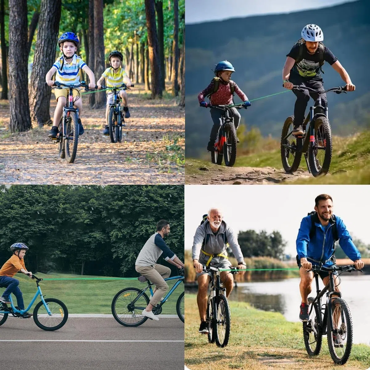 Cuerda de Remolque para Bicicletas, 2.5 M Correa de Tracción de Bici para Niños Retráctil, Sistema de Remolque Bicicleta Niños para Remolcar Bicicletas/Bici/E-Bike