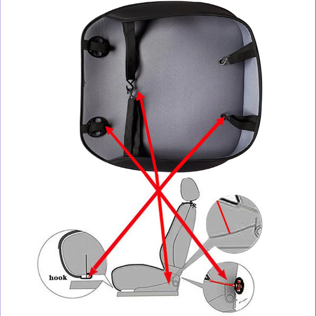 Cojines de Asiento de Coche, Funda de Asiento de Coche Universal, Fundas de Asiento de Coche de Cuero PU, Protector de Asiento Delantero de Trabajo para la Mayoría de Vehículos, Negro