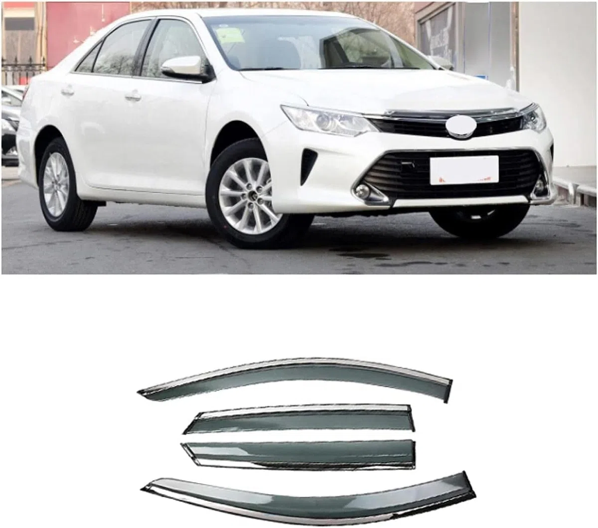 4 Piezas Deflectores de Viento Coche para Camry 2012-2015, Ventanas Laterales Deflectores Aire Ventana Derivabrisas Lluvia Visera Protector Accesorios