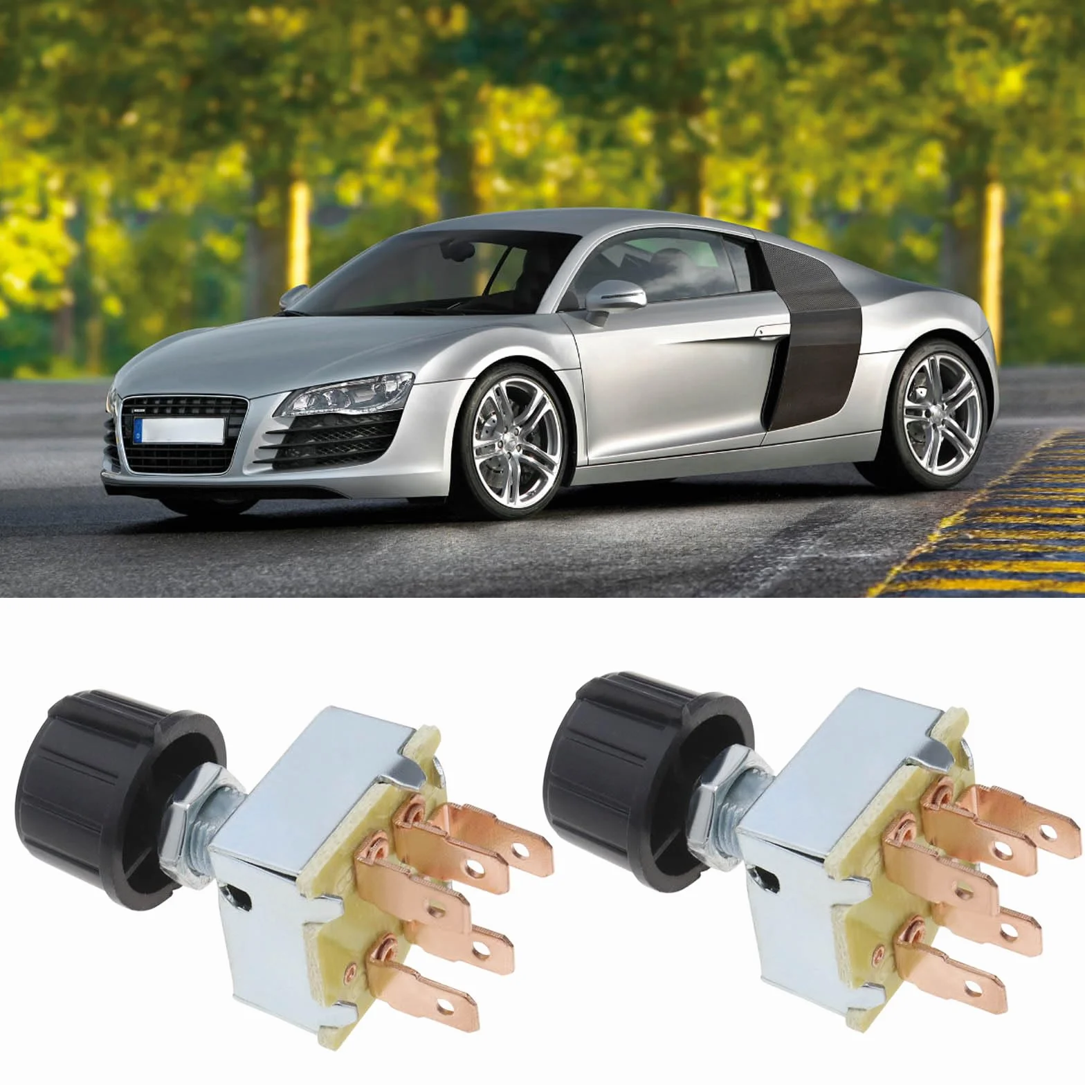 2Pcs Perilla Giratoria Plástico para Aire Acondicionado CA Interruptor Soplador 3 Velocidades Interruptor de Aire Acondicionado Repuesto Universal para Automóvil