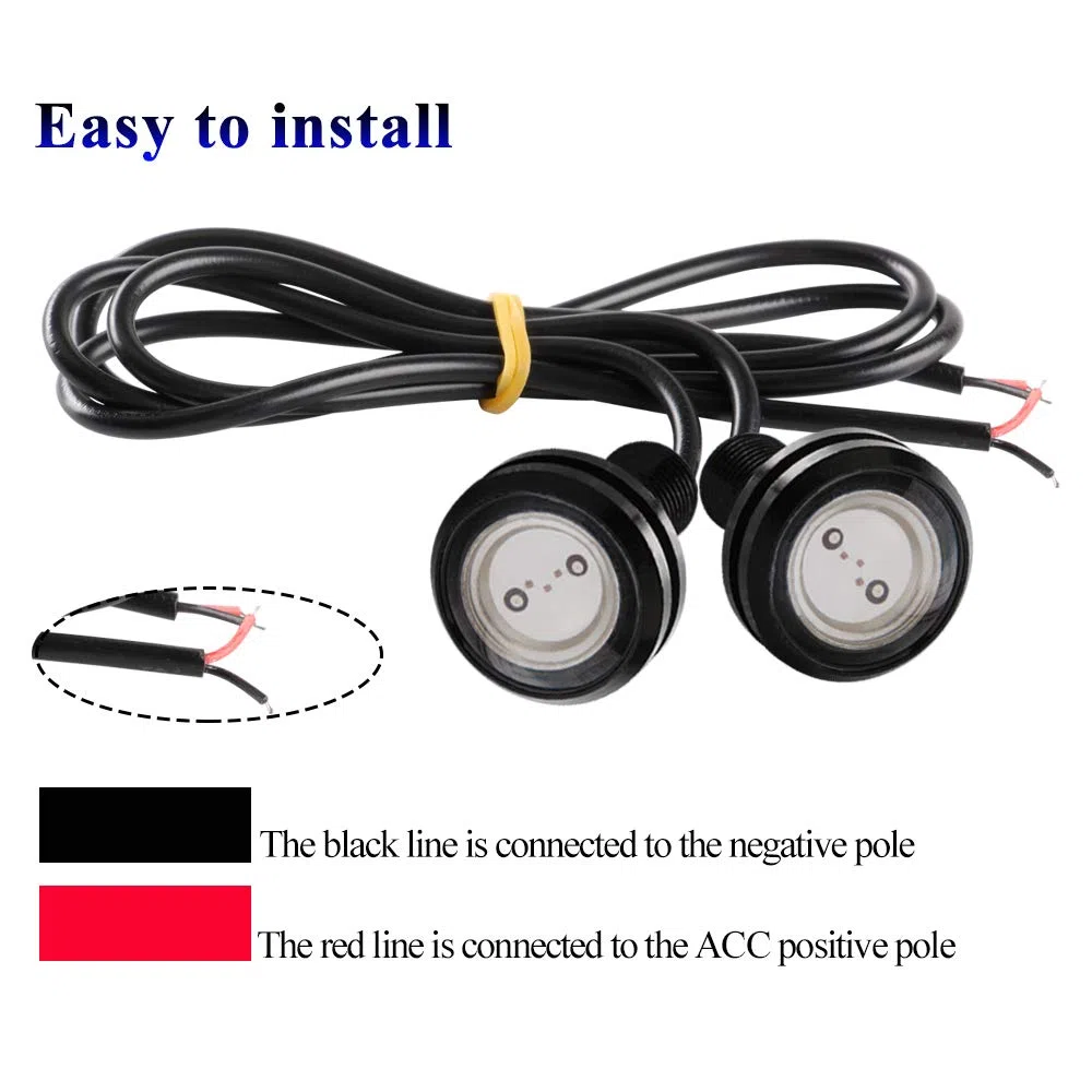 10PCS Alto Poder 23mm 9W Luz de ojo de águila Luz LED Para Automóvil Moto Luz Diurna Eagle Eye DRL Luces de Marcado (Rojo)