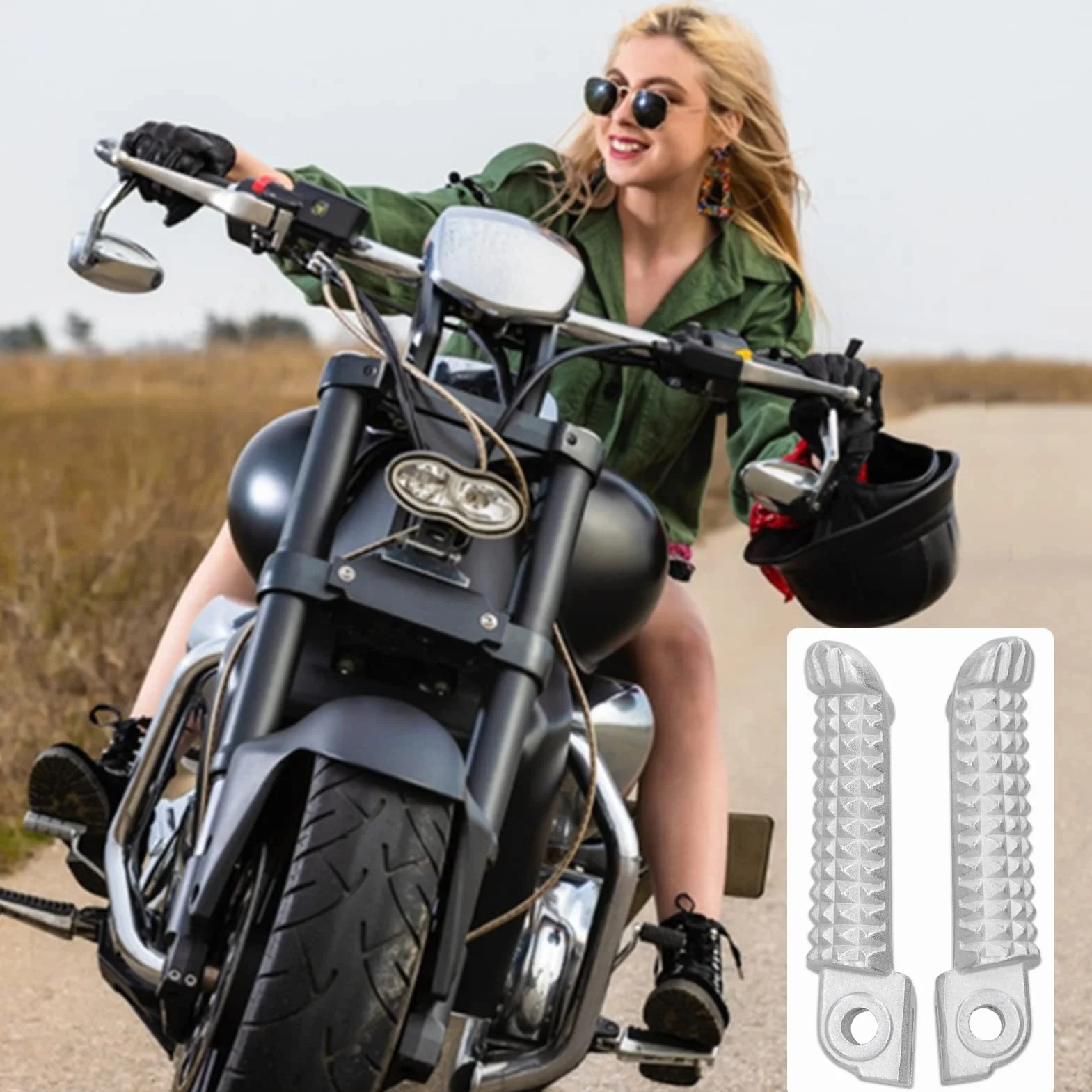 Pedal de motocicleta, clavija de reposapiés, estribo de Metal para carreras de Moto, Pedal de reposapiés apto para R1 R6 MT09 MT07 R3 R15 R25 FZ1 FZ6 YZF600 YZF1000