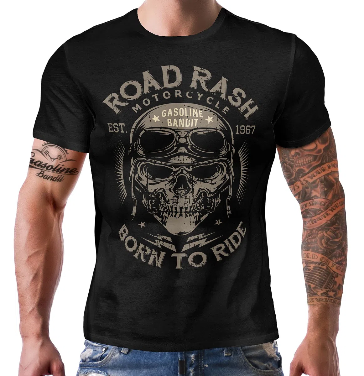 Gasoline Bandit Original Biker Racer Camiseta: Road