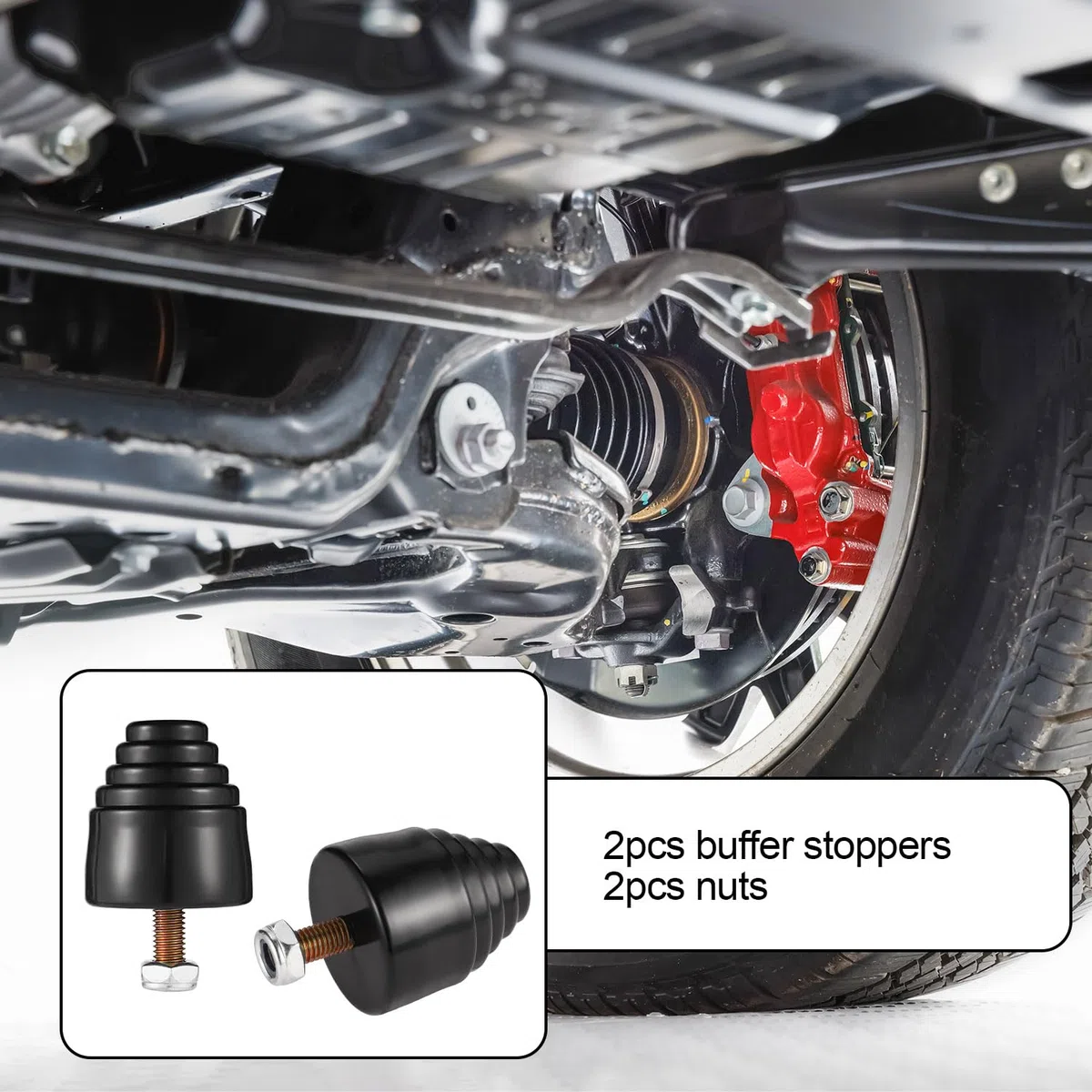 2uds Tope de Goma para Suspensión, Kit de Tope de Suspensión con Tuercas Universal Tope de Suspensión de Energía Accesorios Automotrices para la Mayoría de los Automóviles y Camiones