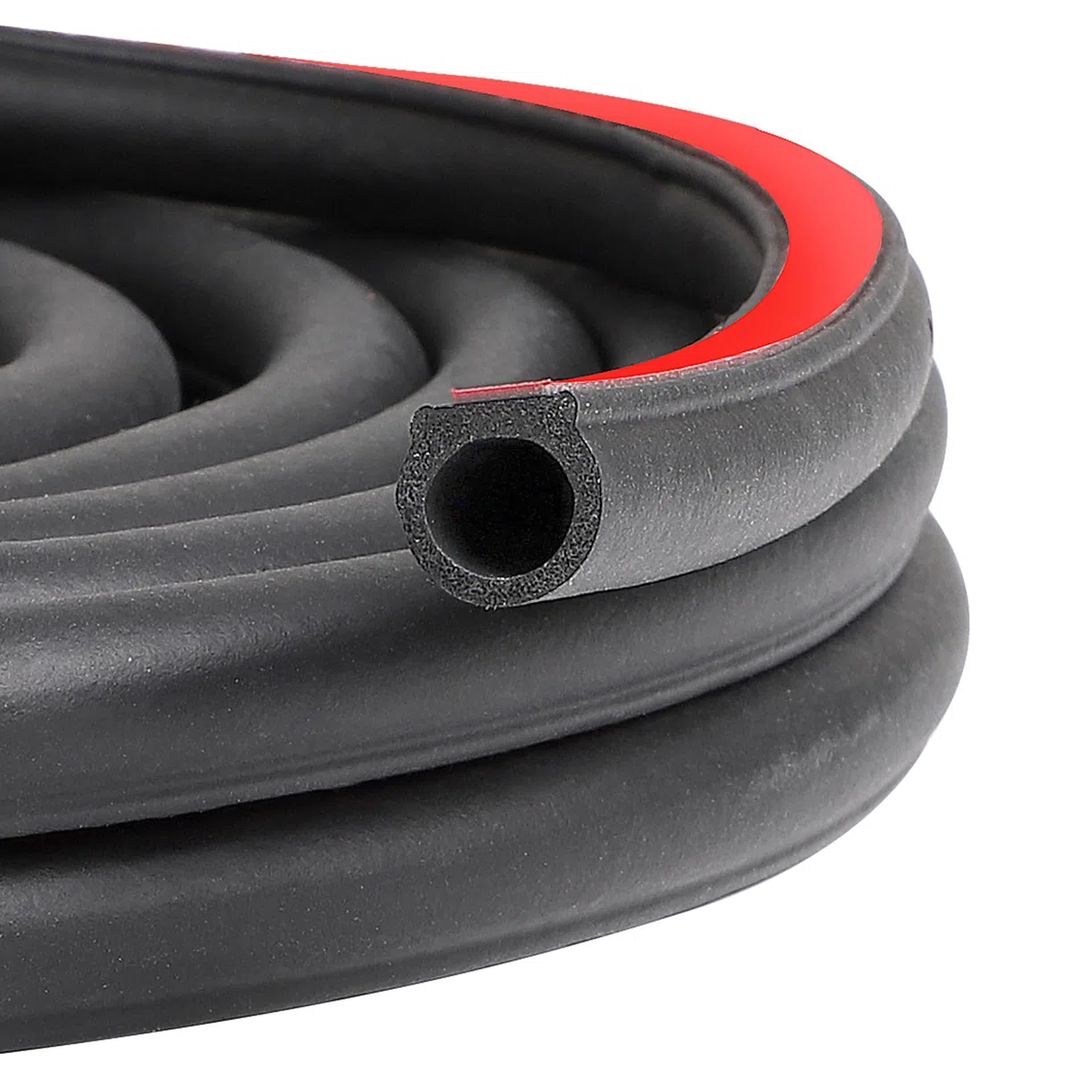 EFUTURETIME 12M Goma para Puertas de Coche 14mm X 14mm, Tira de Sellado Junta de Goma Autoadhesiva en Forma de D Impermeable Apta para Caravanas, Furgonetas, Coches y Todoterrenos