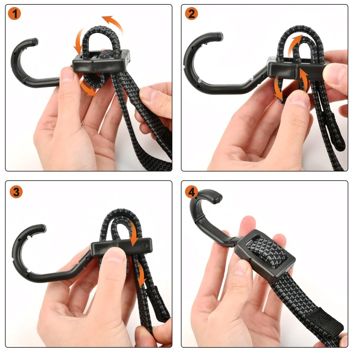 Cuerdas elásticas con Ganchos,Tensores de Equipaje Ajustables,Correas Elasticas Planas de Goma,Pulpos Elásticos Transporte,Cinchas de Amarre para Baca Coches,Toldos, Moto, Maleteros, Camping