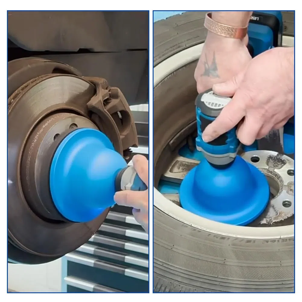 Limpiador de bujes de rueda, lijadora de cubo de rueda con olla de lijado de 150 mm, eliminador profesional de óxido para discos de freno y llantas con accionamiento de 1/2 pulgadas para cambio de