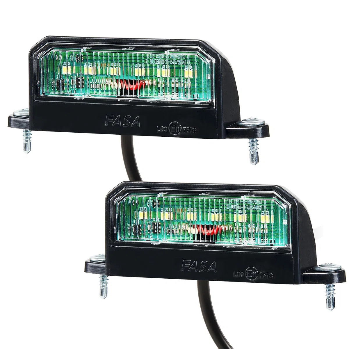 D-TECH 2 Piezas Luz de Matrícula LED remolque, pilotos de Matrícula Trasera LED Luz de Placa de Matrícula 12V 24V Impermeable para Remolque, Camión,Luces matrícula caravana homologada