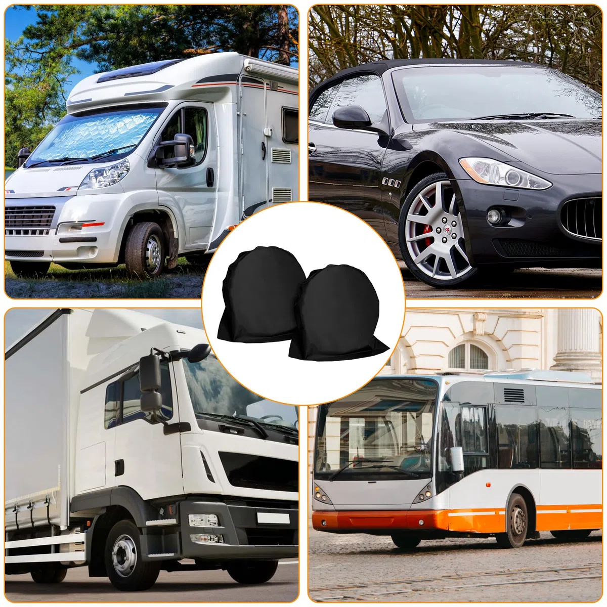 2 Piezas Fundas Protectoras, Funda de Rueda, Cubiertas para Ruedas de Caravana, Se Adapta a Neumáticos de 27-29 Pulgadas, Caravana, Autocaravana, Coche, Negro