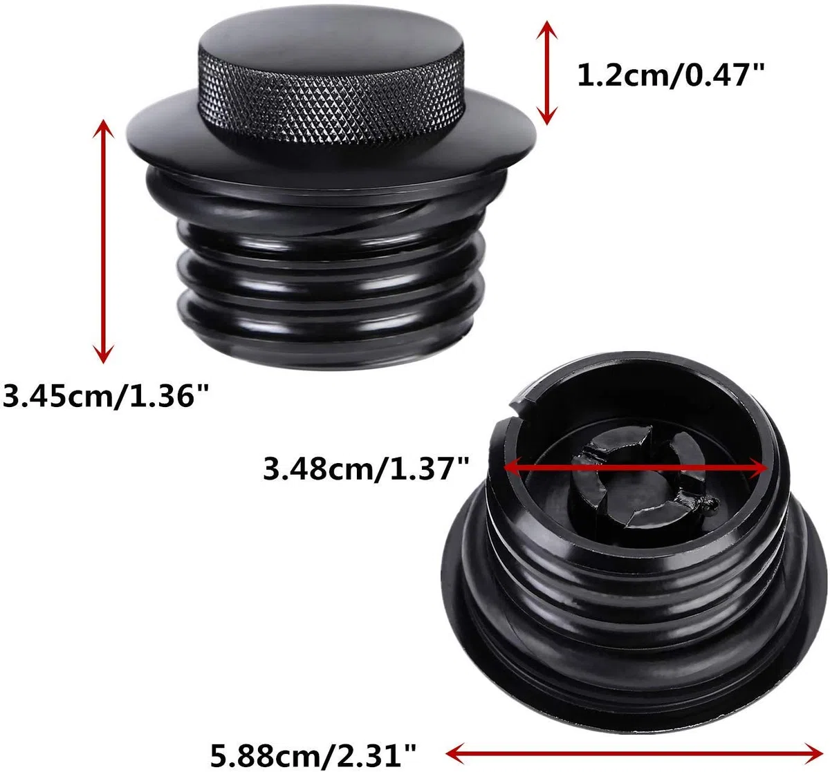 WANLIAN - Tapa de gasolina negra con función de apertura automática, ventilada, rosca regular, compatible con Harley Davidson 1982-2010