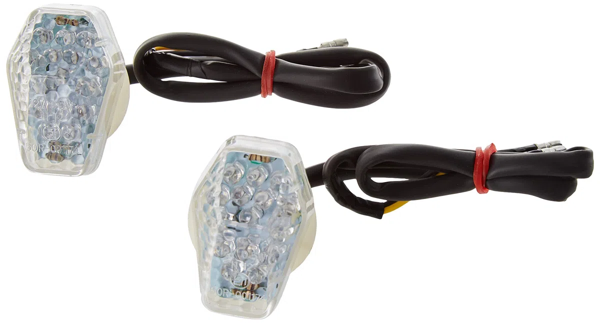 Puig 4488K Intermitentes led homologados con carcasa negra y tulipa ahumada diseño compacto y aerodinámico para moto, Laser