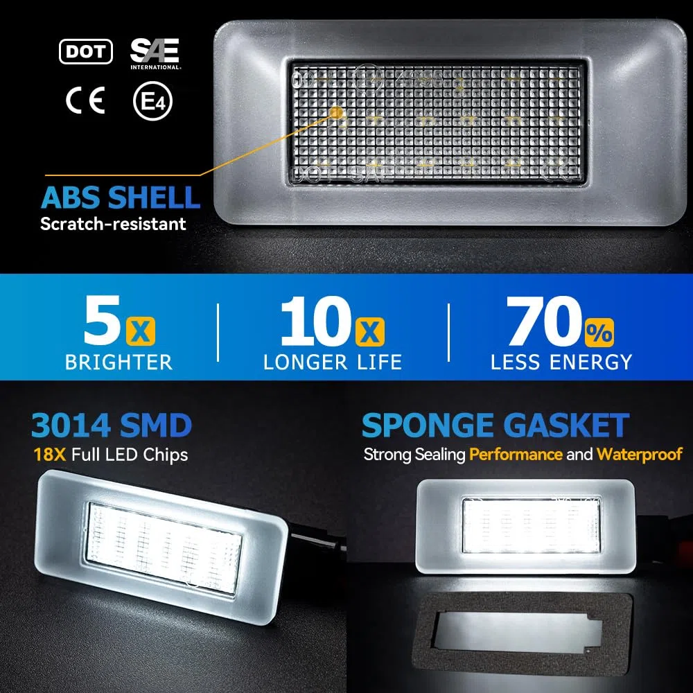 2 piezas LED luz de placa de matricula para Peugeot 207CC 208 308 II 308CC 508 2008 3008 5008 para Citroen C3 C5 III C4 Cactus Picasso II Grand Picasso II