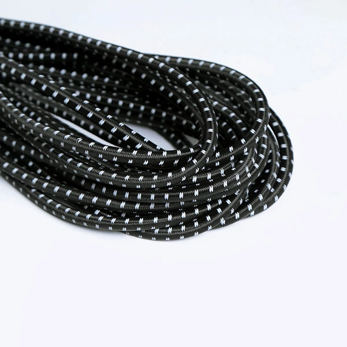 Cuerda expansora de 25 metros de diámetro de 8 mm, cuerda de goma para lona de remolque, correas tensoras, correa de sujeción elástica, correa de goma, para fijación de carga (negro)