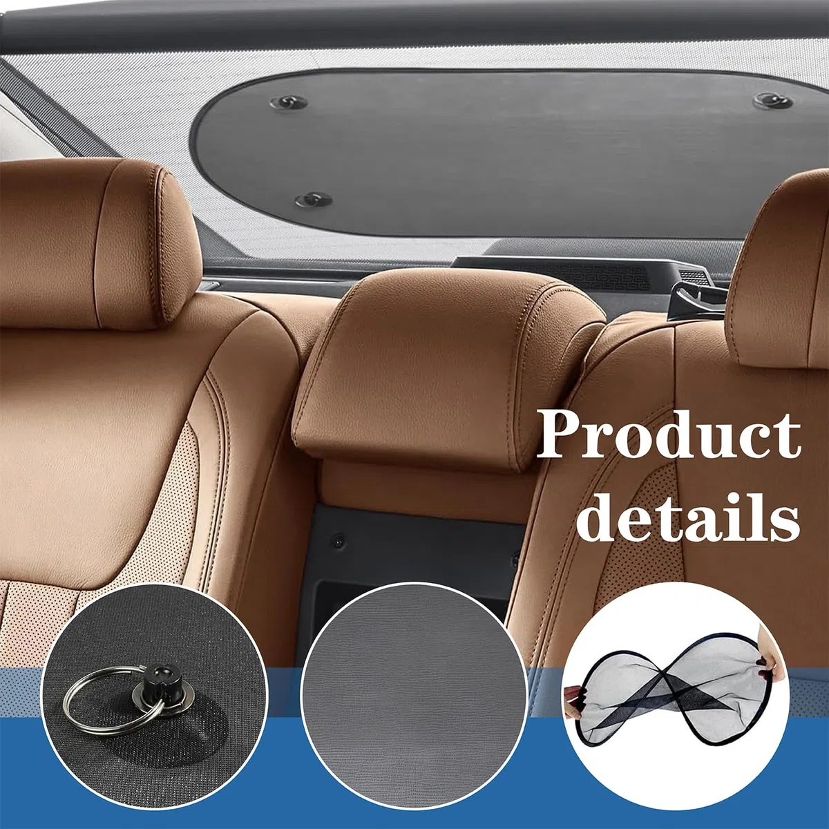 Parasol Coche Ventana Trasera Cubierta para Mitsubishi ASX 2017-2019, Potente Ventosa Visera Malla Parasol Parabrisas Trasero Coche antiuv