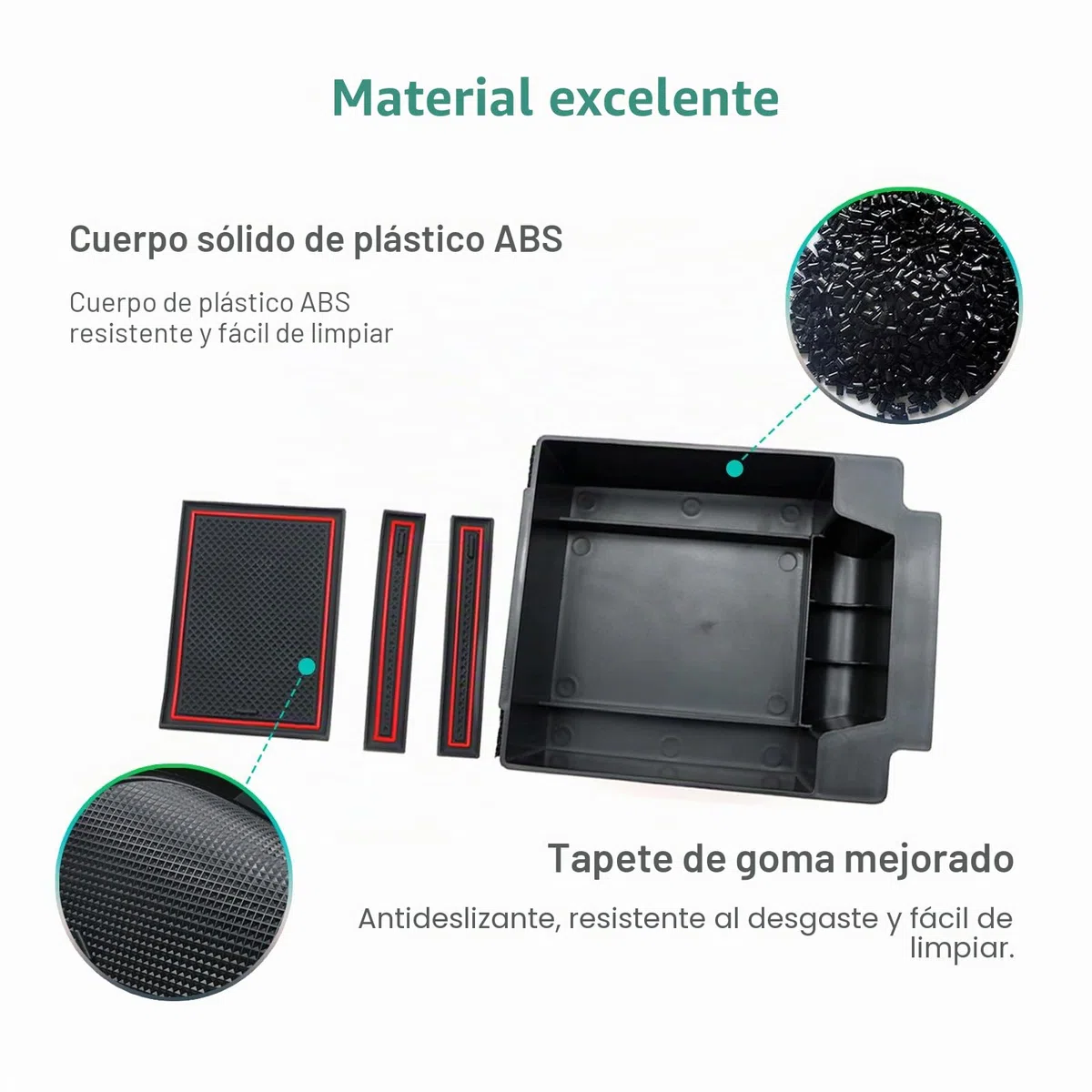 GAFAT Seat Ateca FR Facelift/Cuprα Ateca 2017-2025 2026 Caja de Almacenamiento para Consola Central, Reposabrazos Organizador para la Guantera, Seat Ateca Accesorios (Rojo)