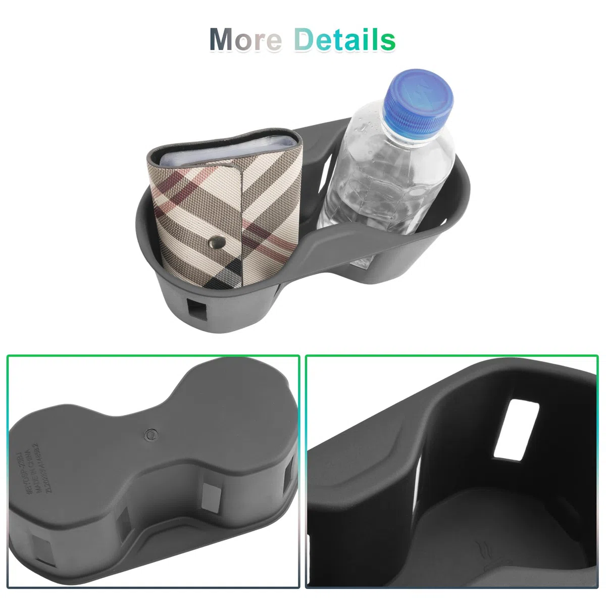 GAFAT Compatible con BYD Seal U DM-i EV 2024 2025 2026 funda protectora para portavasos, Seal U DMi 2025 TPE de goma blanda para consola central, soporte para vasos original de reserva de 4 agujeros