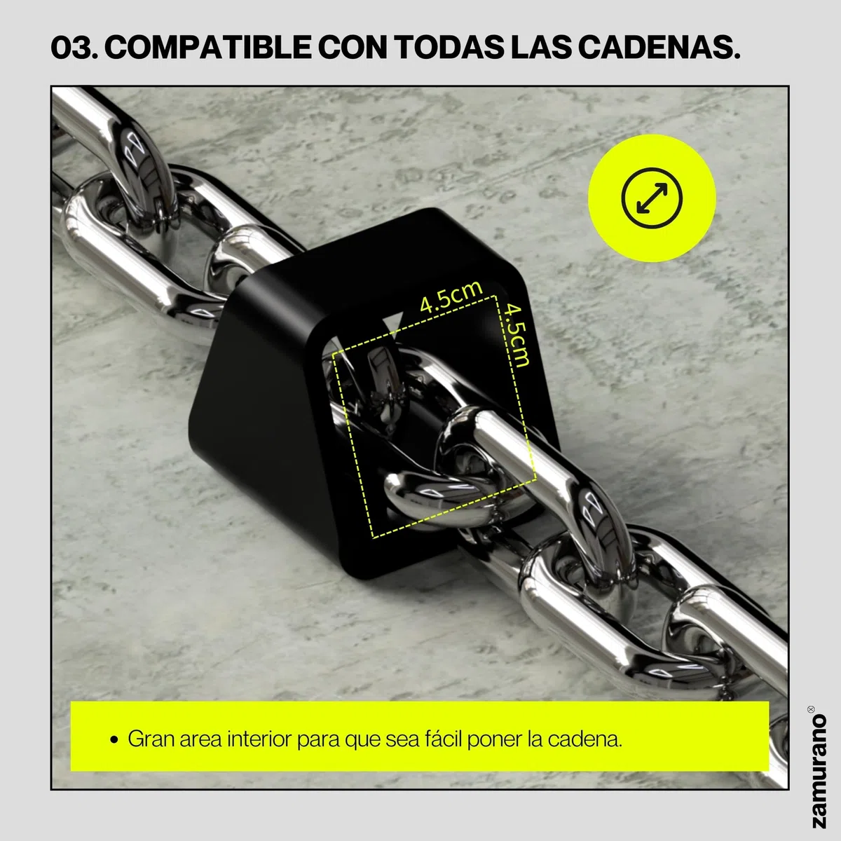 Anclaje antirrobo de alta seguridad para cadena. Ideal para motos y bicis. Cepo de suelo o pared (1)