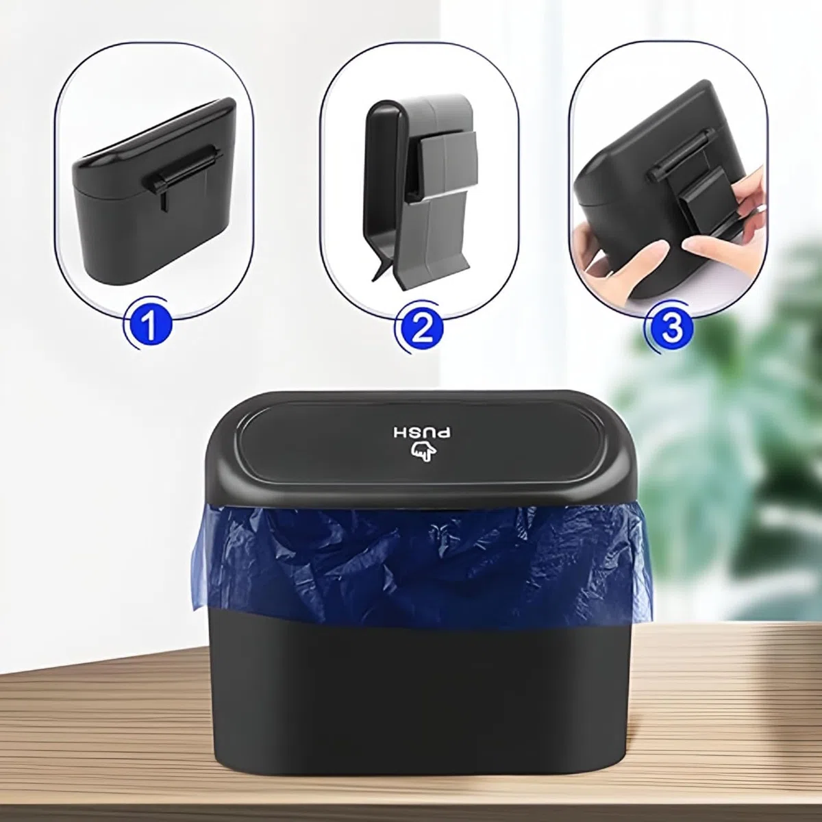 Papelera Coche para Mini Aceman 2025 2024, Cubo de Basura Mini Contenedor de Residuos con Tapa Accesorios Interior Automóvil Impermeable Negro Portátil