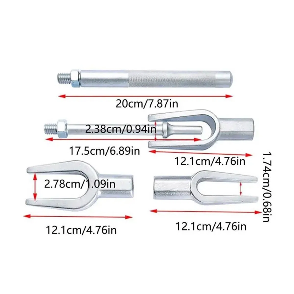 bolas para dirección de coche Juego de 5 herramientas horquilla para encurtidos, separador juntas, herramienta automotriz con estuche, kit tipo Conjunto de rótula