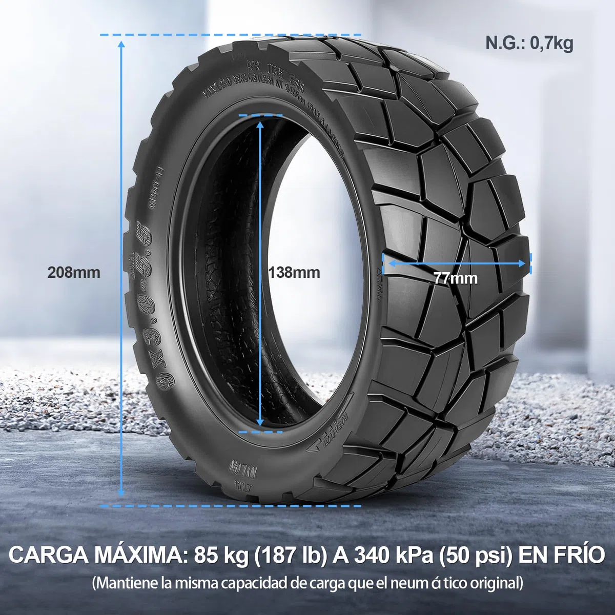 9x3.0-5.5 Neumáticos sin Cámara para Kukirin G2 Pro Patinete Eléctrico, Neumáticos Todoterreno de 9 Pulgadas, Ruedas de Repuesto Resistentes al Desgaste (1 Pieza)