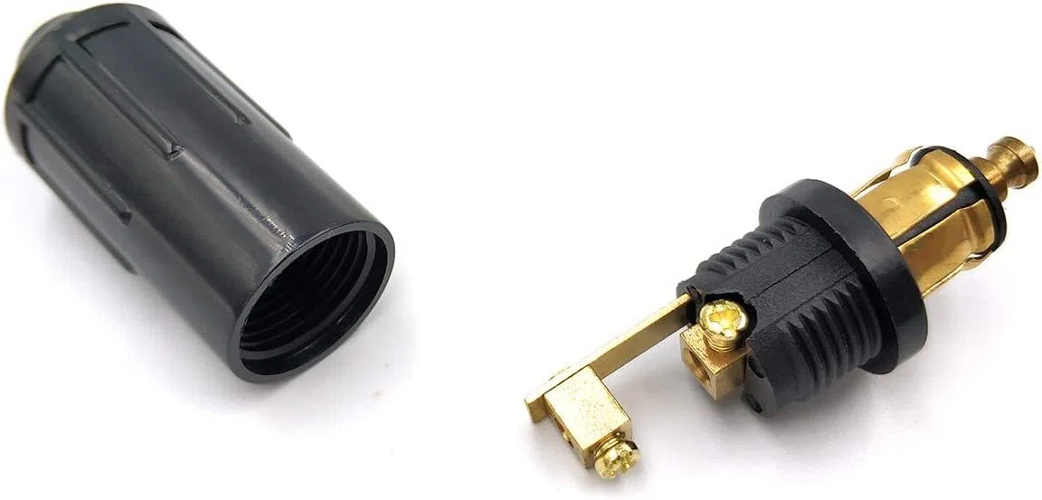 Enchufes Macho DIN Hella 12V Adaptador de Encendedor Compatible con Motos de Enchufe Europeo