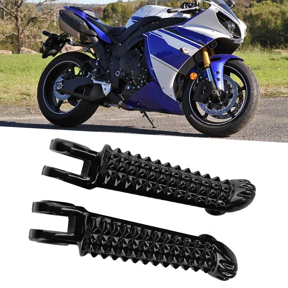 VOBOR Estriberas Moto, Motocicleta Delantero Estribera Reposapiés Conjunto, Pedales Delantero Motocicleta Reposapiés para YZF R1 R6 R6S