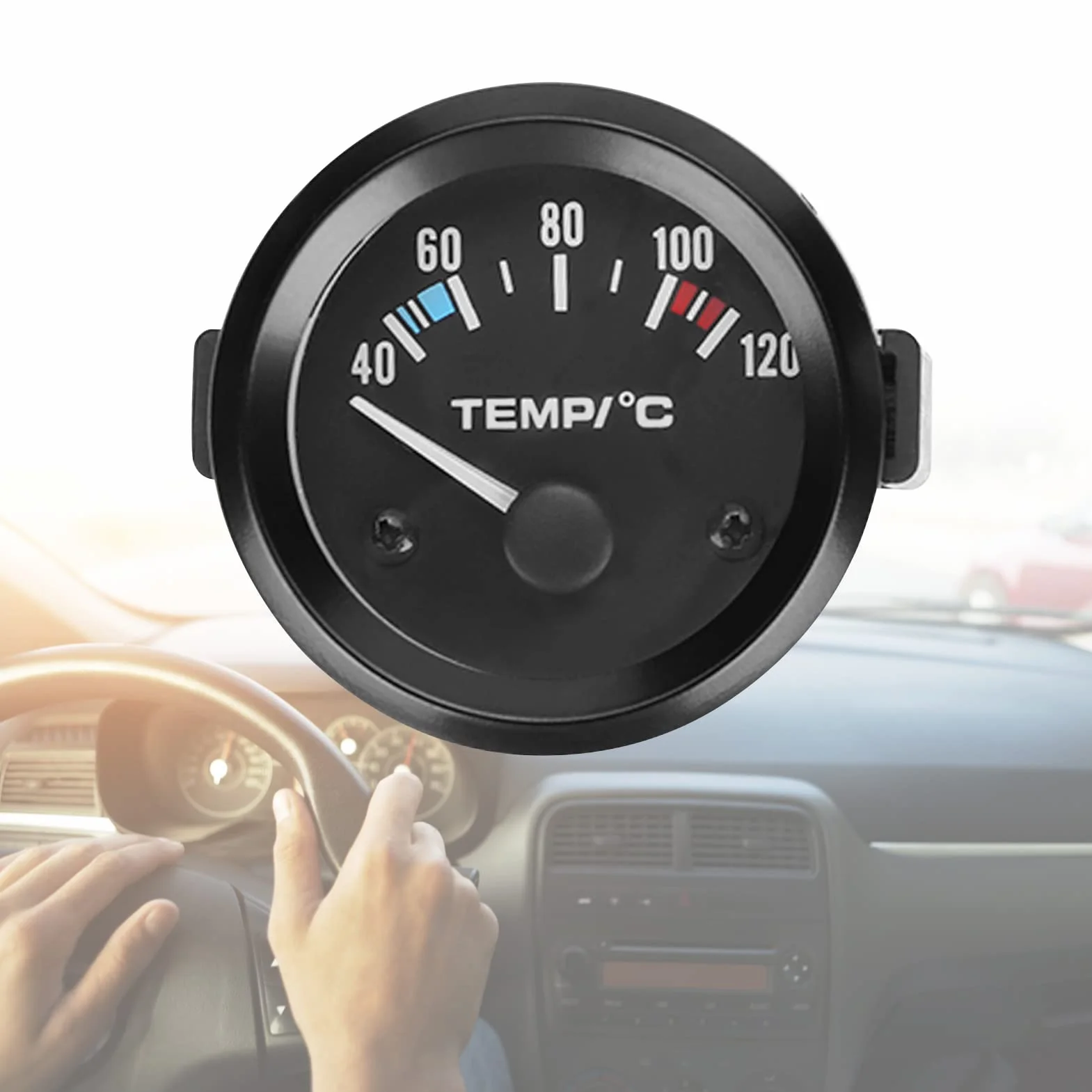 Reloj Temperatura Agua Coche, Medidor de Temperatura de Agua de 2 Pulgadas con Sensor para Coche Universal Auto Racer Truck Tractor, Indicador de Temperatura de Agua del Coche