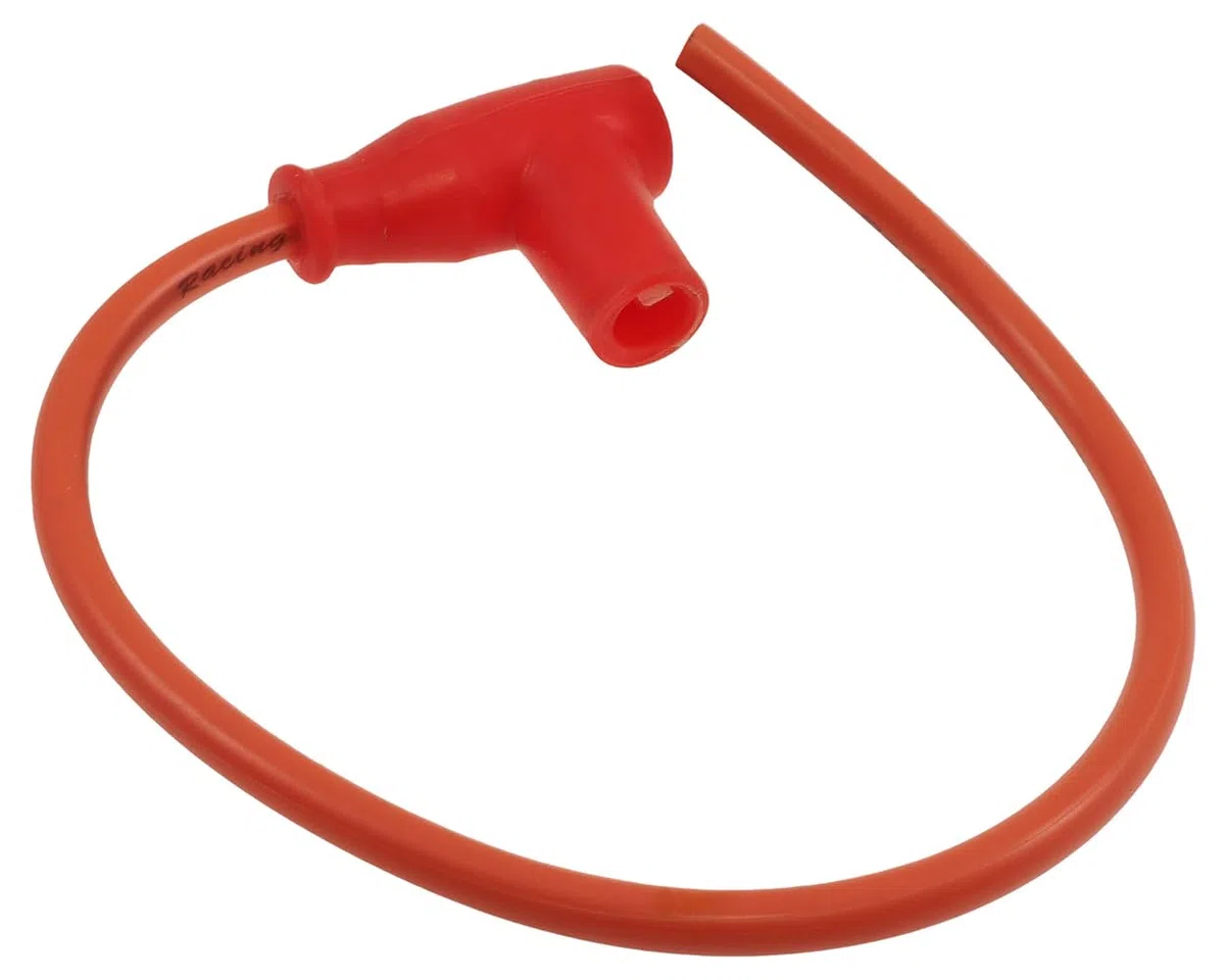 2EXTREME cable de encendido Racing con pipa roja 32 cm – cable de bujía de silicona resistente al calor – universal para scooter 50 ccm, ciclomotor, moto