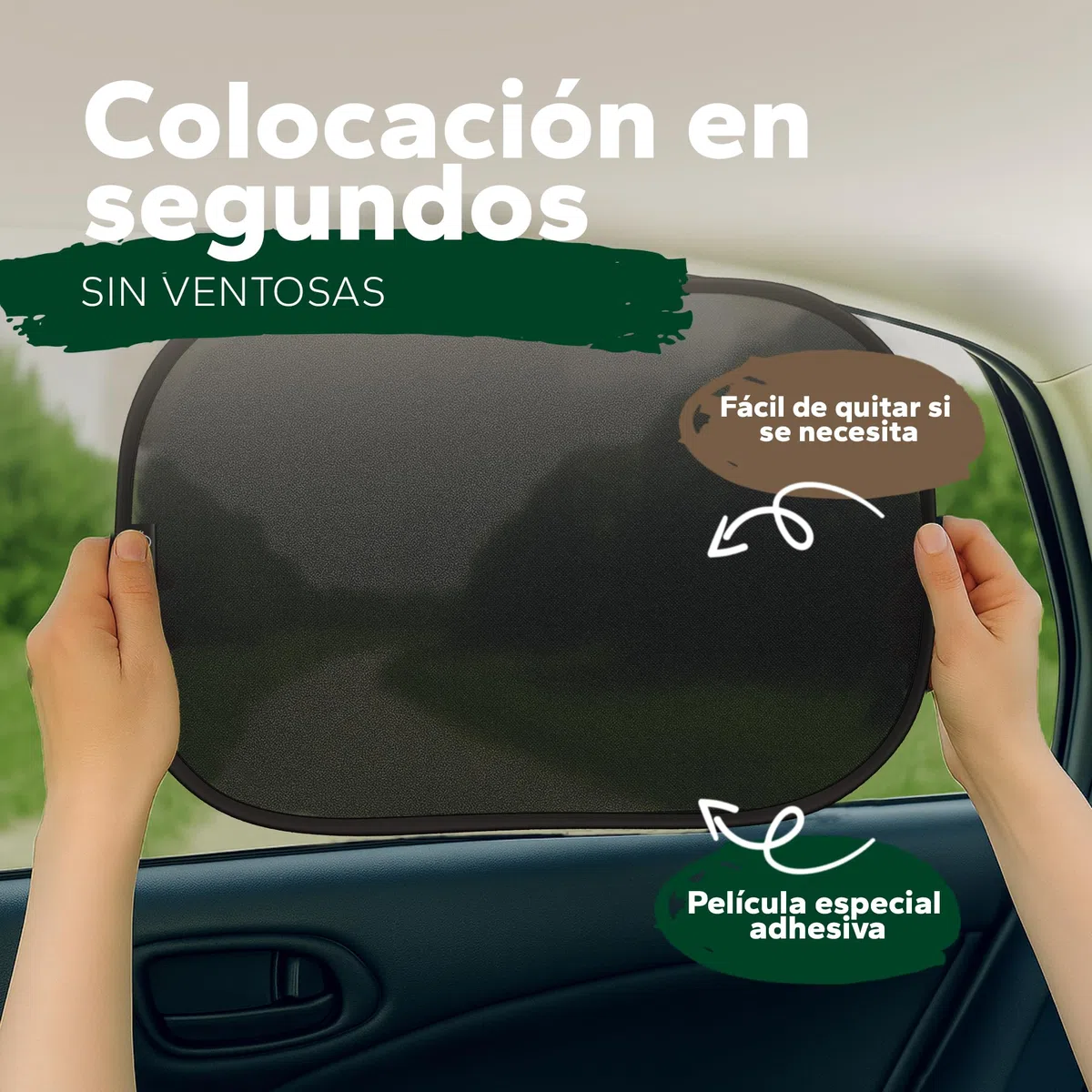Parasol Coche Bebé - PROTECCIÓN UV CERTIFICADA UPF50+ - Material de Primera Calidad gsm 105 - Certificado DEKRA - Parasol Lateral Coche - Ventana Trasera Coche - Máxima protección UV