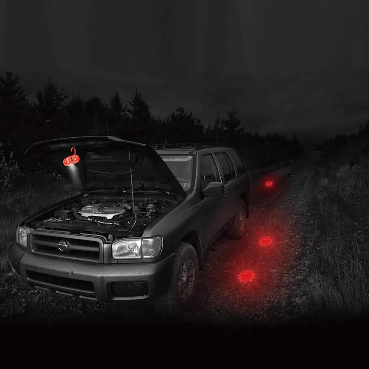 3 Piezas Luz Emergencia Coche,Luces LED de Advertancia Magnética,Luces de Emergencia LED a Prueba de Agua con 9 Modos de Luz Intermitente para Coche,Accidentes de Tráfico,Averías,Camiones