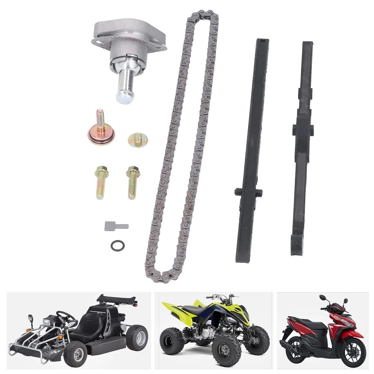 KIMISS Kit de Cadena de Distribución, Kit de Tensor de Cadena de Distribución del Motor Apto para la Mayoría de Scooters Chinos con Motores GY6 de 150 Cc