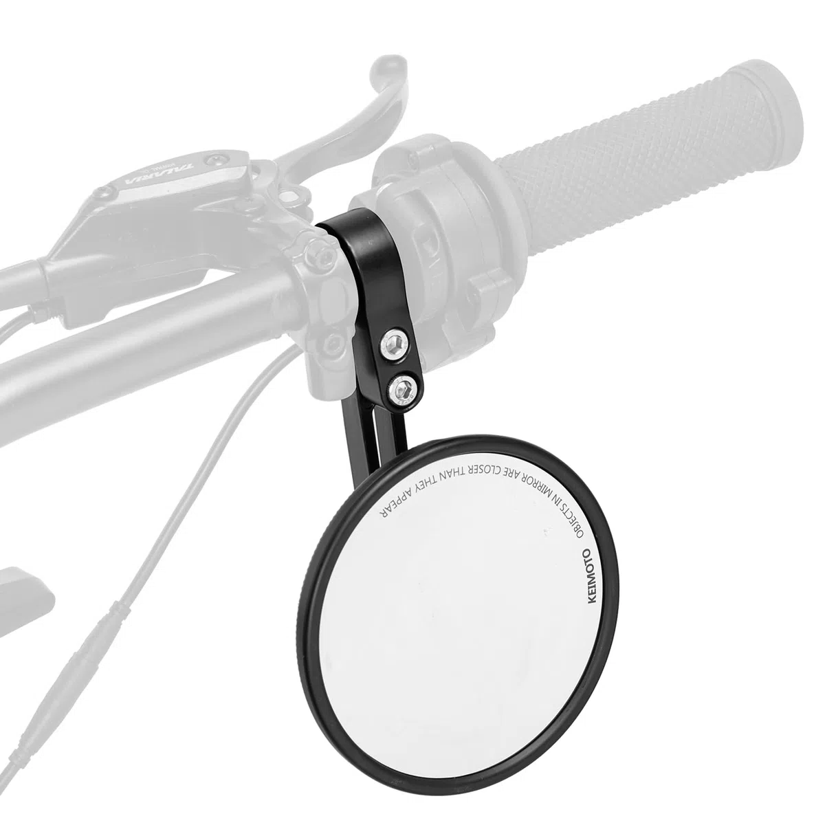 KEMIMOTO Retrovisores Moto CNC，Espejos Moto Homologados E24 con Giratorio 360°, 1 espejo Redondo de Extremo de Manillar, Compatible con la Mayoría de Moto, ATV y Scooters