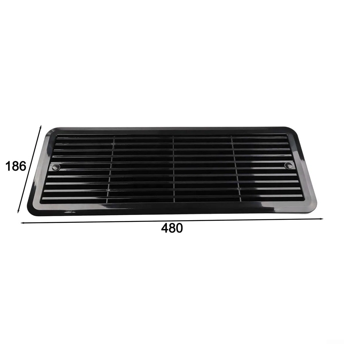 Rejilla de montaje para rejilla de ventilación de nevera de autocaravana, 483 mm x 186 mm, compatible con modelos que utilizan OE 62445480, material ABS, diseño resistente a la intemperie