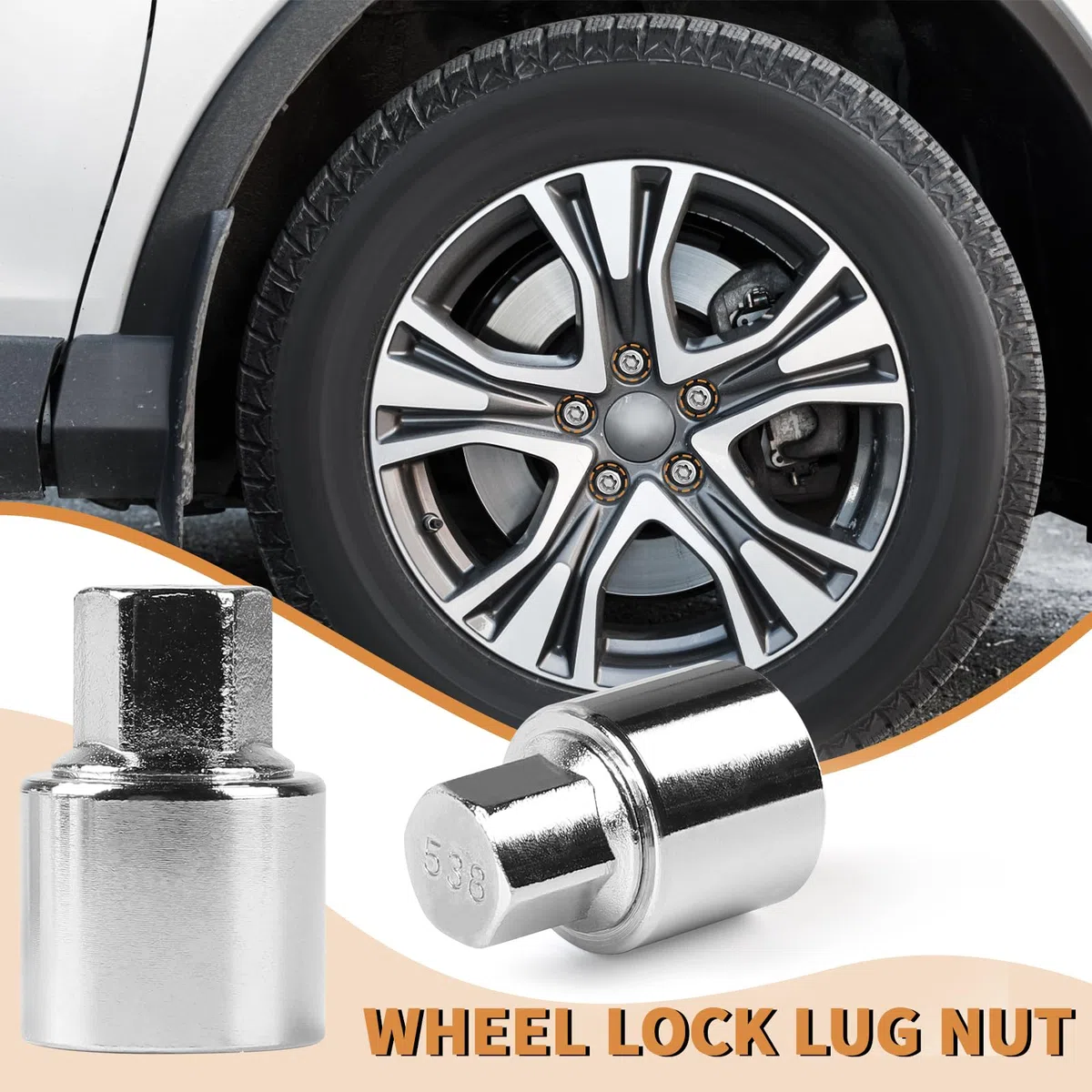 LALAGO Adaptador de bloqueo de llanta 538 para VW, Acero 42CrMo