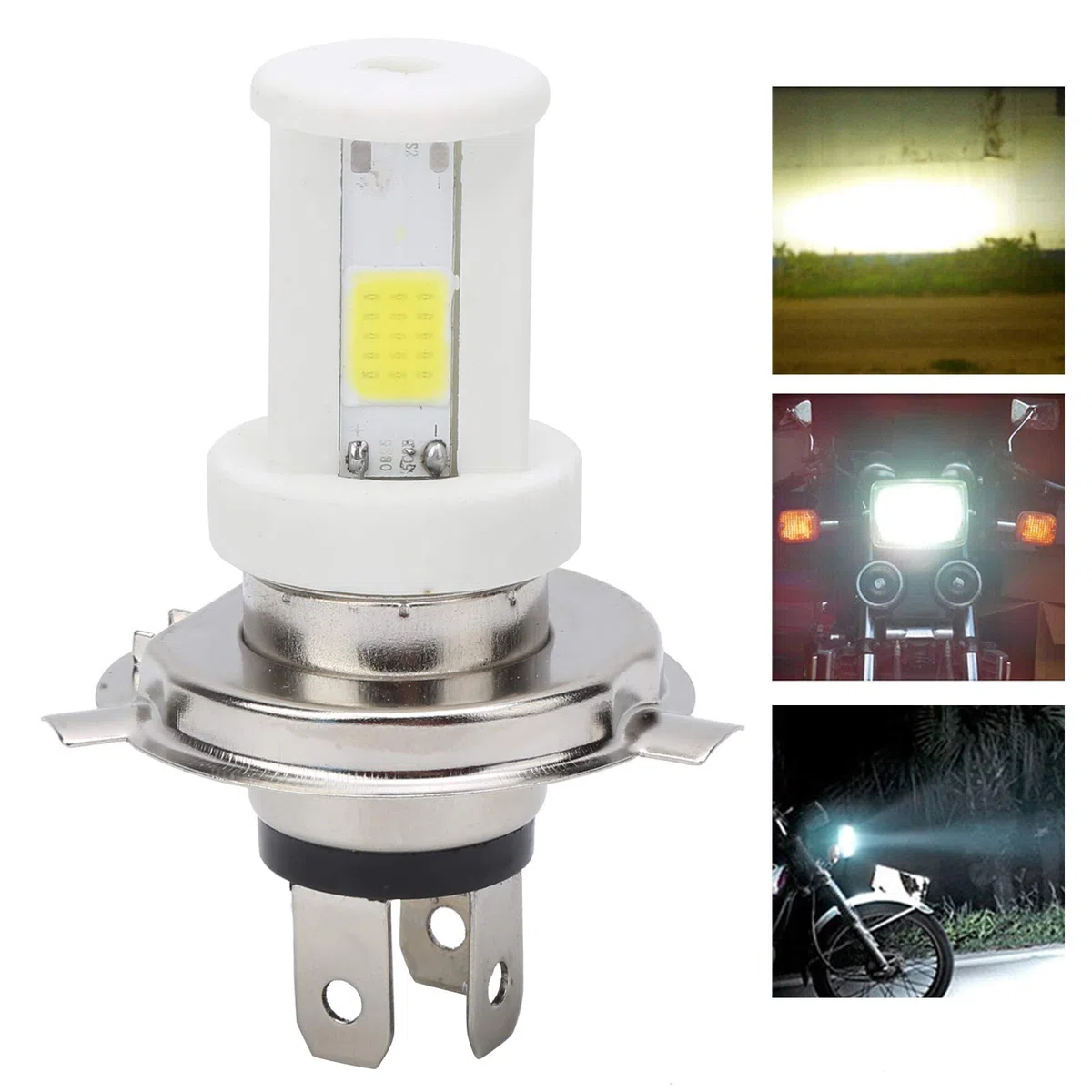 Bombilla H4 LED para Moto, Faro Delantero 1080LM 9-12W 6500K, Lámpara Frontal de Motocicleta, Alto Brillo, Eficiencia Energética